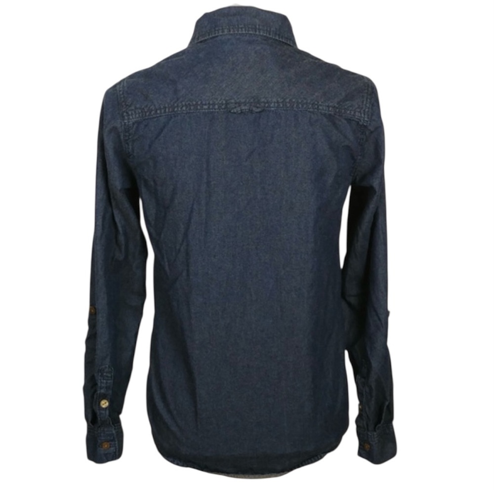 Roots SouthWestern Lightweight Denim Blue Shirt 100% cotton Sz L Ranch Rodeo - Picture 9 of 15